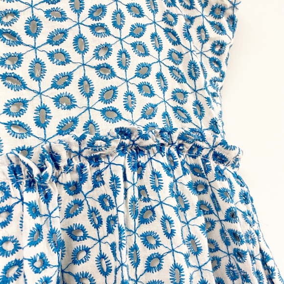 Blue and White Eyelet Tank MIDI Dress - Picture 10 of 10